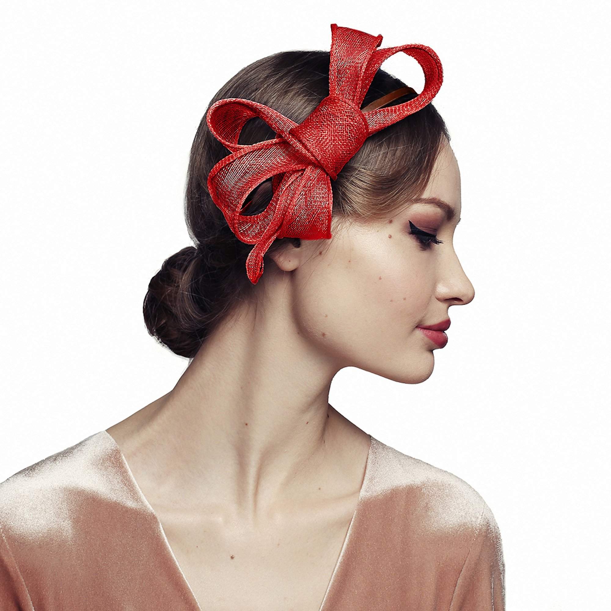 Bow Fascinator for Women Cocktail Wedding Tea Party Church Hat - DivaHats Boutique